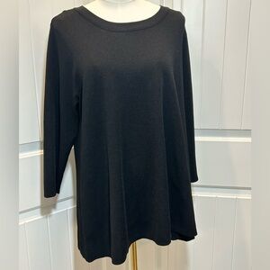 Anne Klein Black Top 3/4 Sleeve Versatile Dress Up Casual Excellent Condition 1X